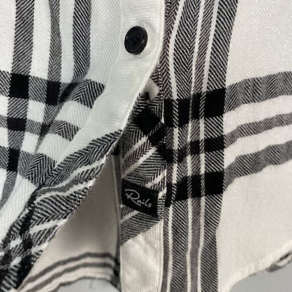 RAILS classic hunter long sleeve flannel shirt in black and white - Picture 6 of 7